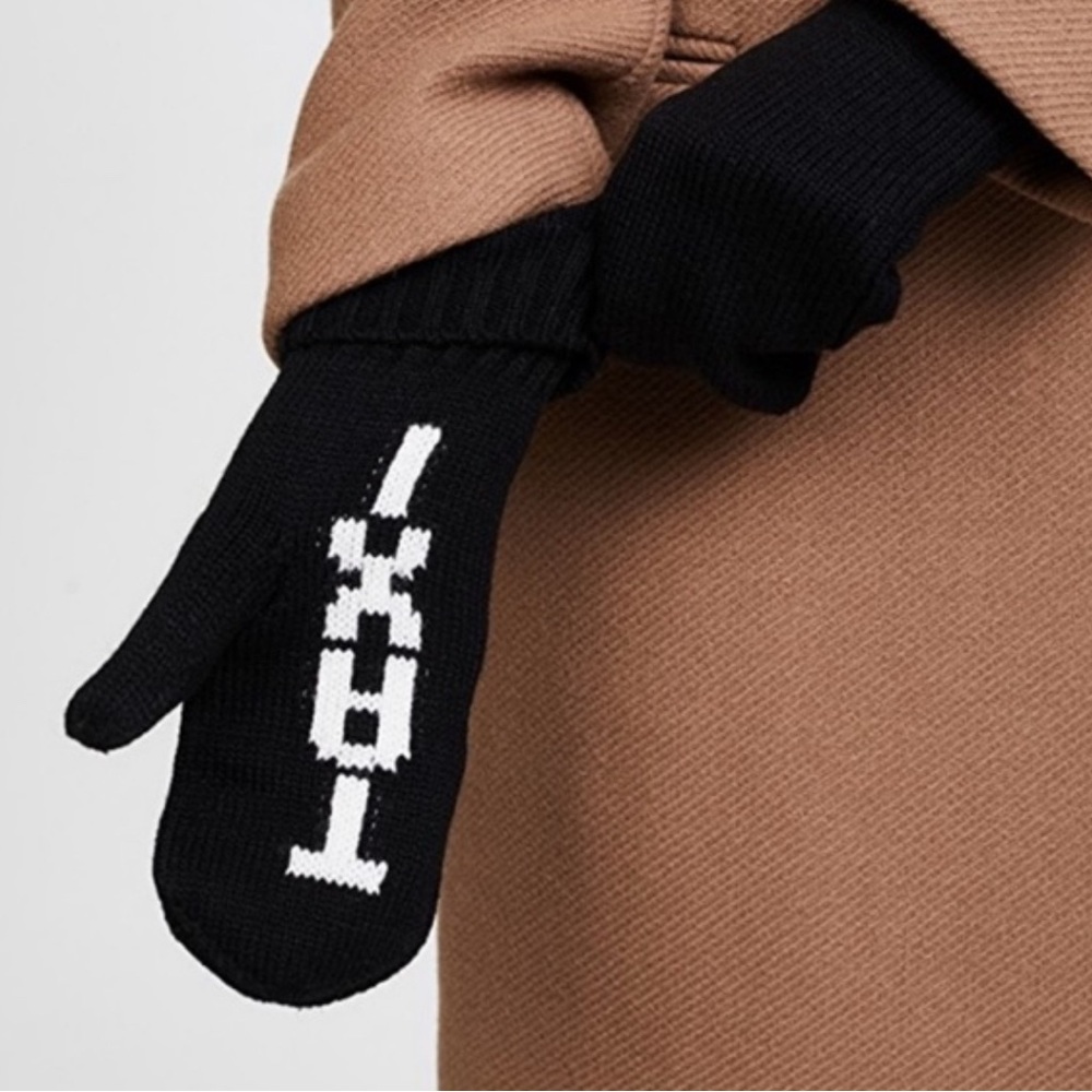 LAST ONE NWT [Kate Spade] New York Taxi Cab Mittens Black/White Women’s One Size - Picture 2 of 10